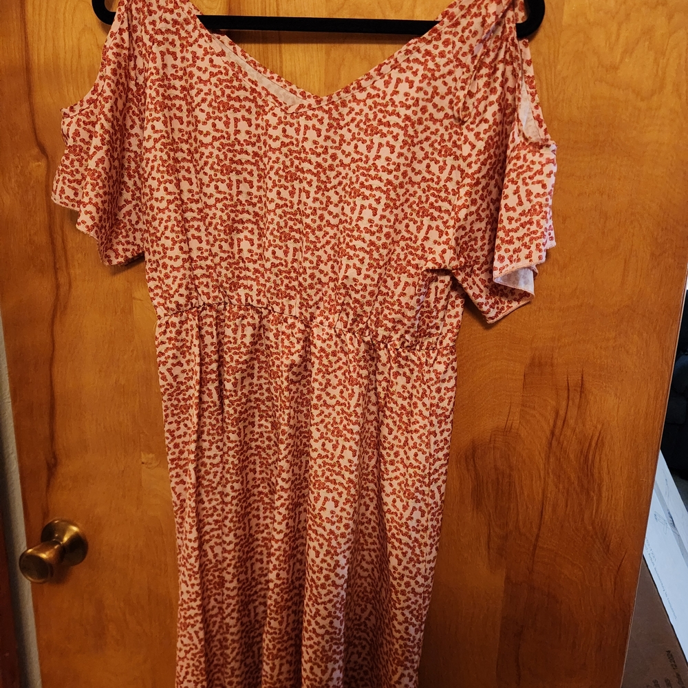 SHEIN One Shoulder Red Patterned Dress